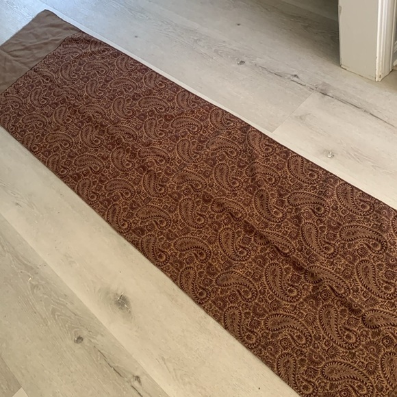 Pink collection 100% wool scarf paisley floral brown maroon or table runner - Picture 5 of 10